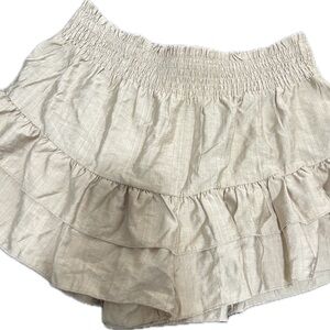 Chic Cream Ruffled Skirt